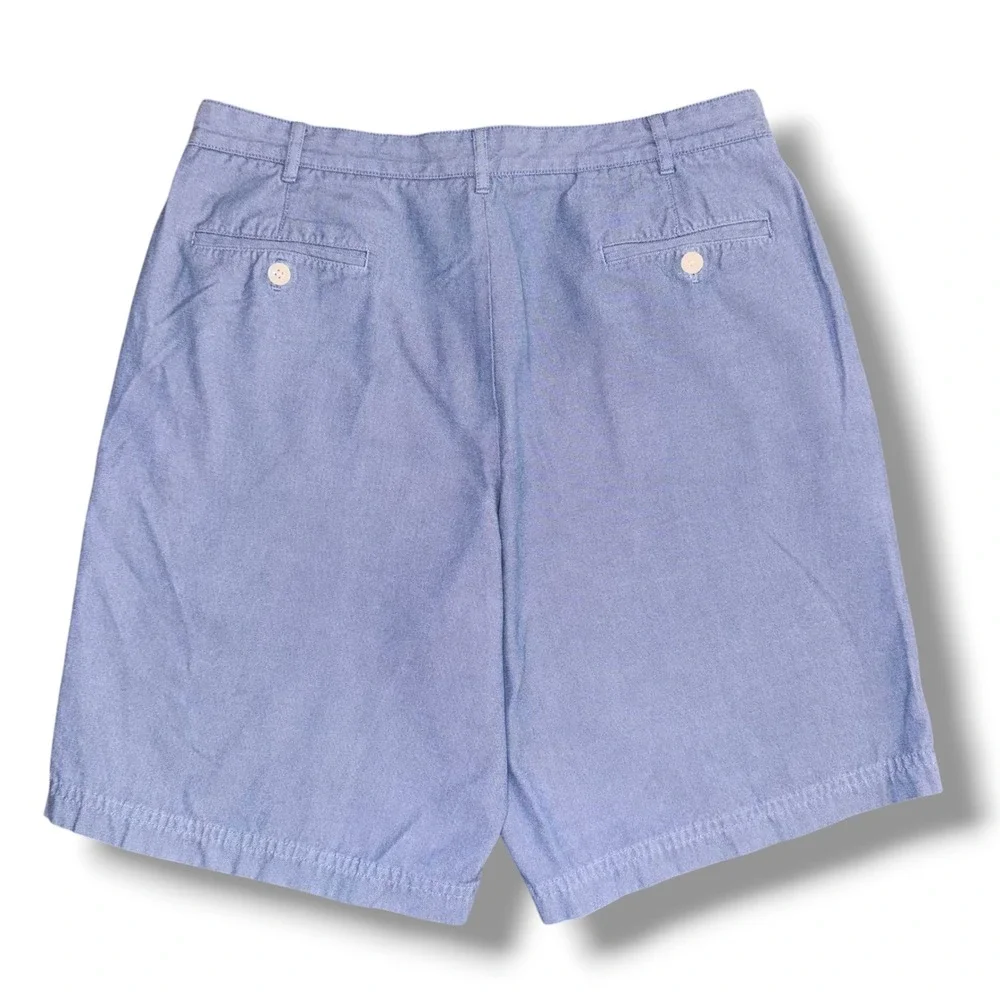 J. Hilburn Oxford Shorts Mens 34 Blue‎ Tailored Fit Cotton Casual Summer Preppy